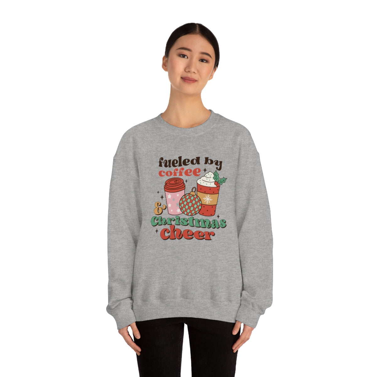 Fueled by Coffee and Christmas Cheer Xmas Holiday Sweatshirt