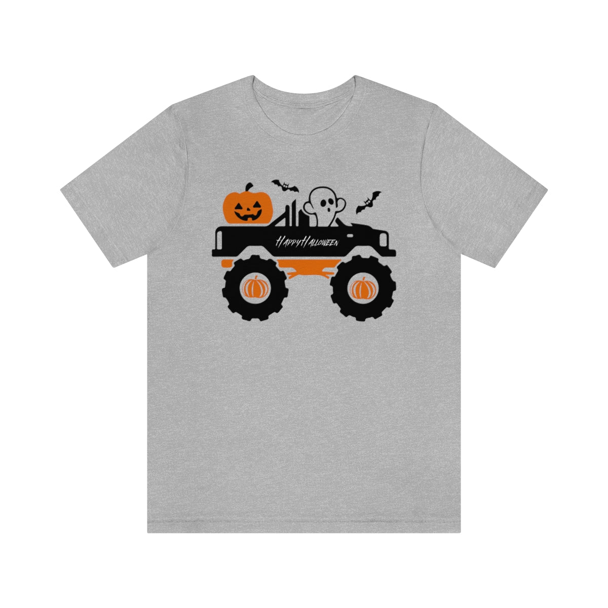 Big Rig Ghost Happy Halloween, Pumpkin Tshirt, Funny TShirt Design on Unisex Jersey Short Sleeve Tee