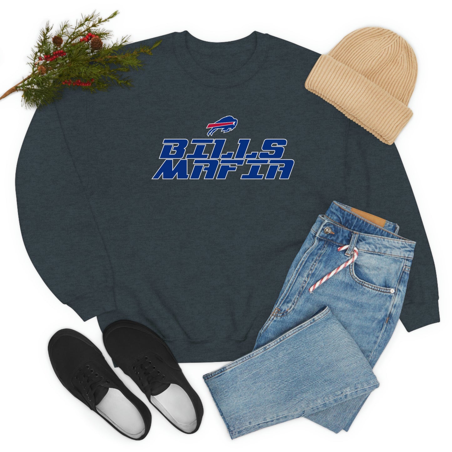 Buffalo Bills Football Bills Mafia NFL Redzone Font Crewneck Sweatshirt