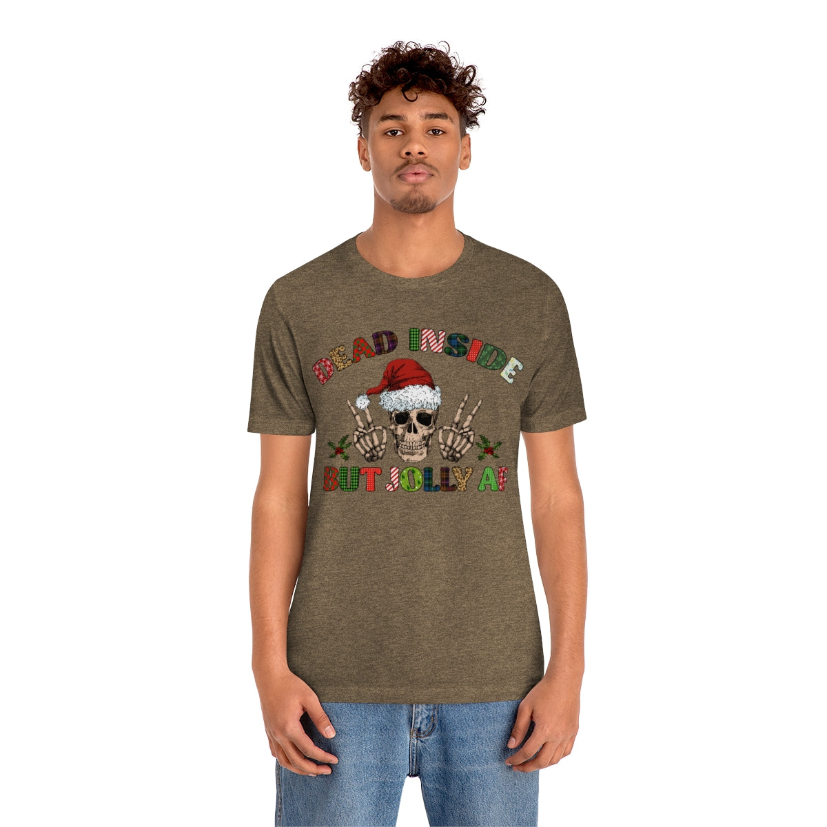 Dead but Jolly AF Skeleton Spooky Christmas Tshirt