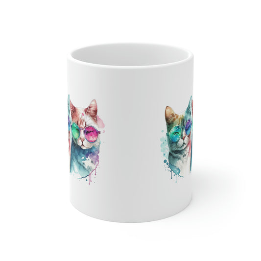 Cute Cat Couple Valentines Gift for Her Ceramic Mug 11oz