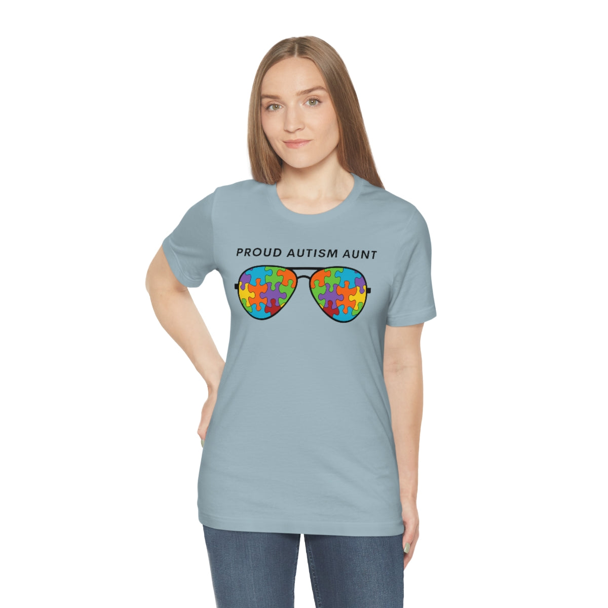 Proud Autism Aunt Sunglasses Tshirt