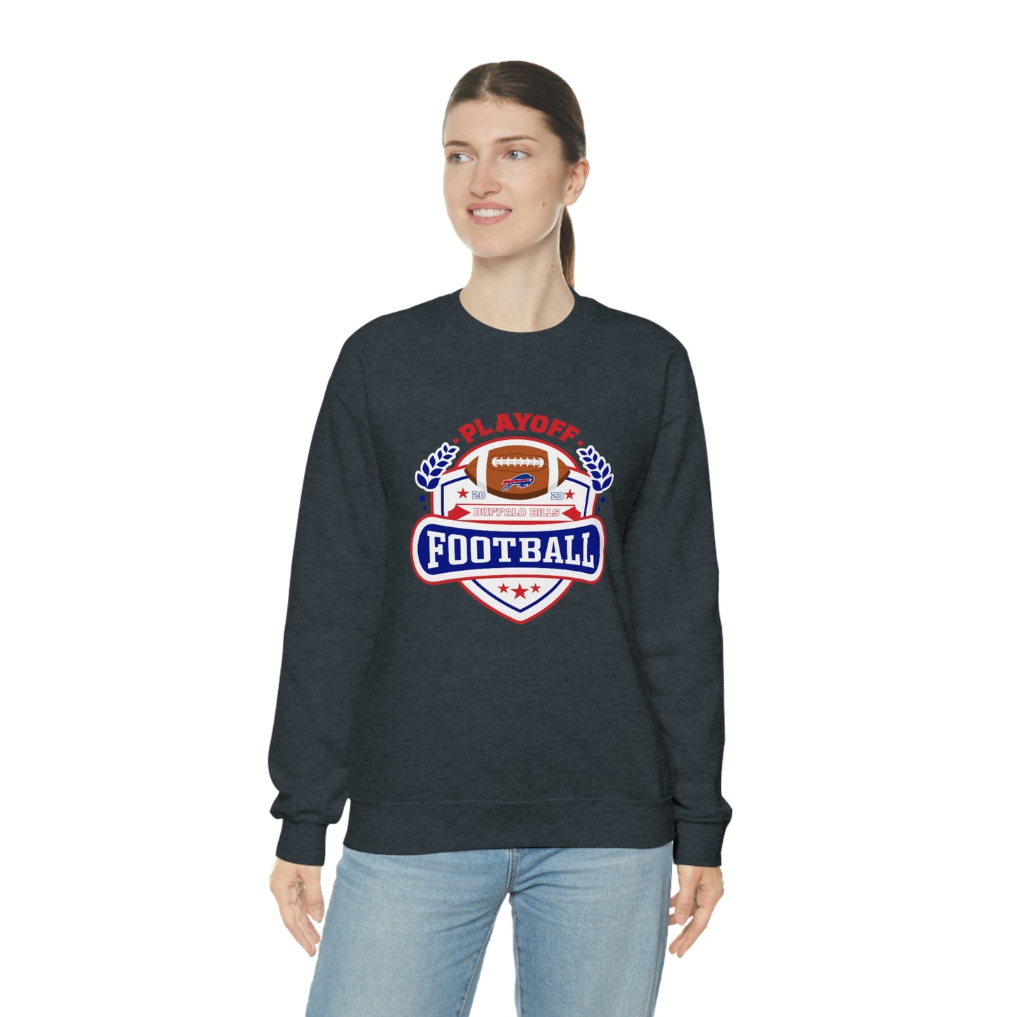 2023 Bufalo Football Playoffs Buffalo Bills Logo Crewneck Sweatshirt