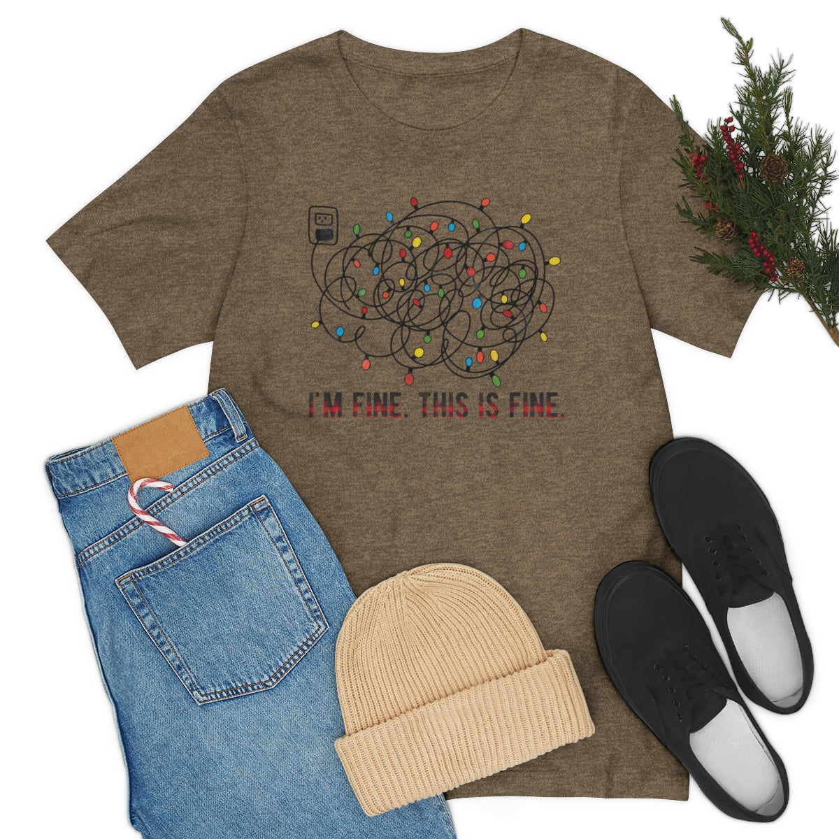 I'm Fine, This is Fine Christmas Lights ChristmasTshirt