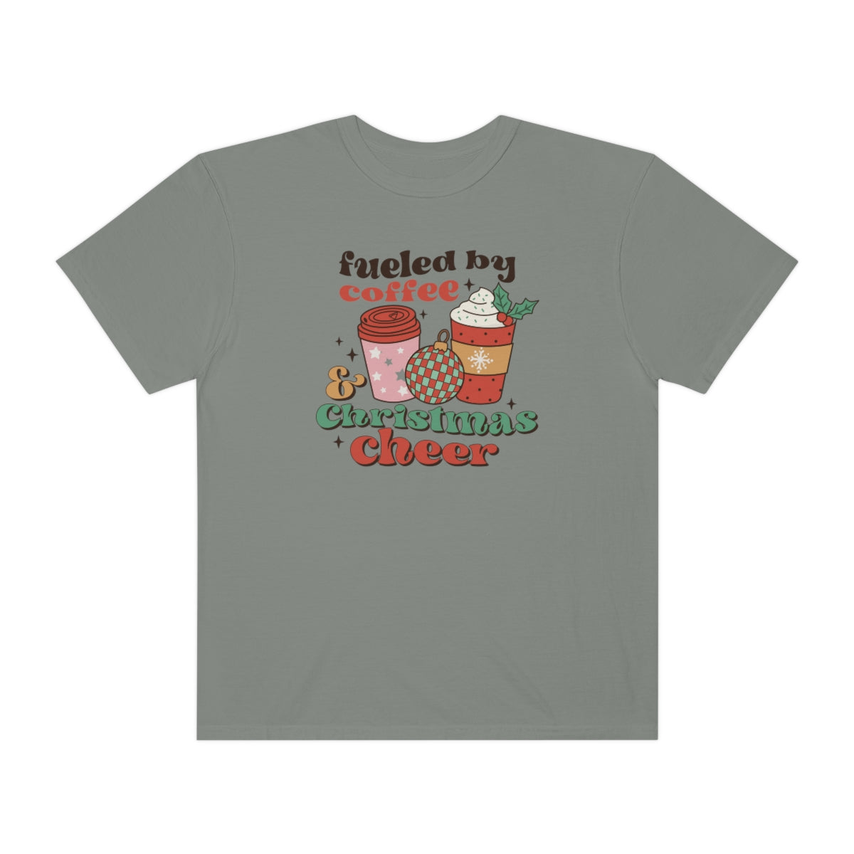 Fueled by Coffee and Christmas Cheer Retro Xmas TShirt