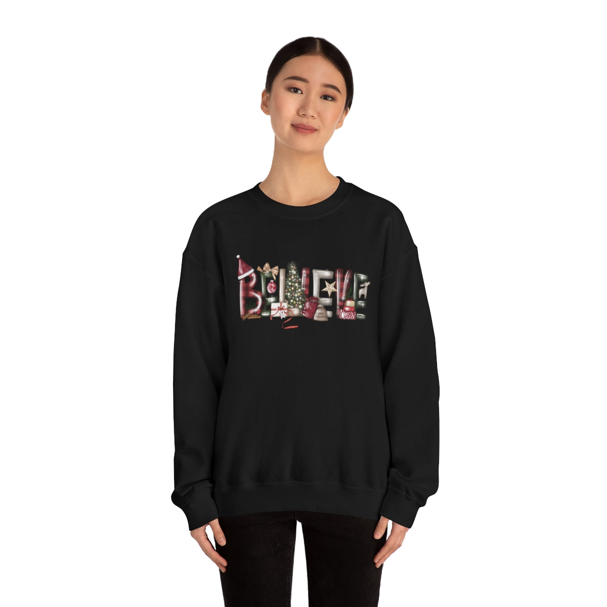 Believe Christmas Magic Xmas Holiday Sweatshirt