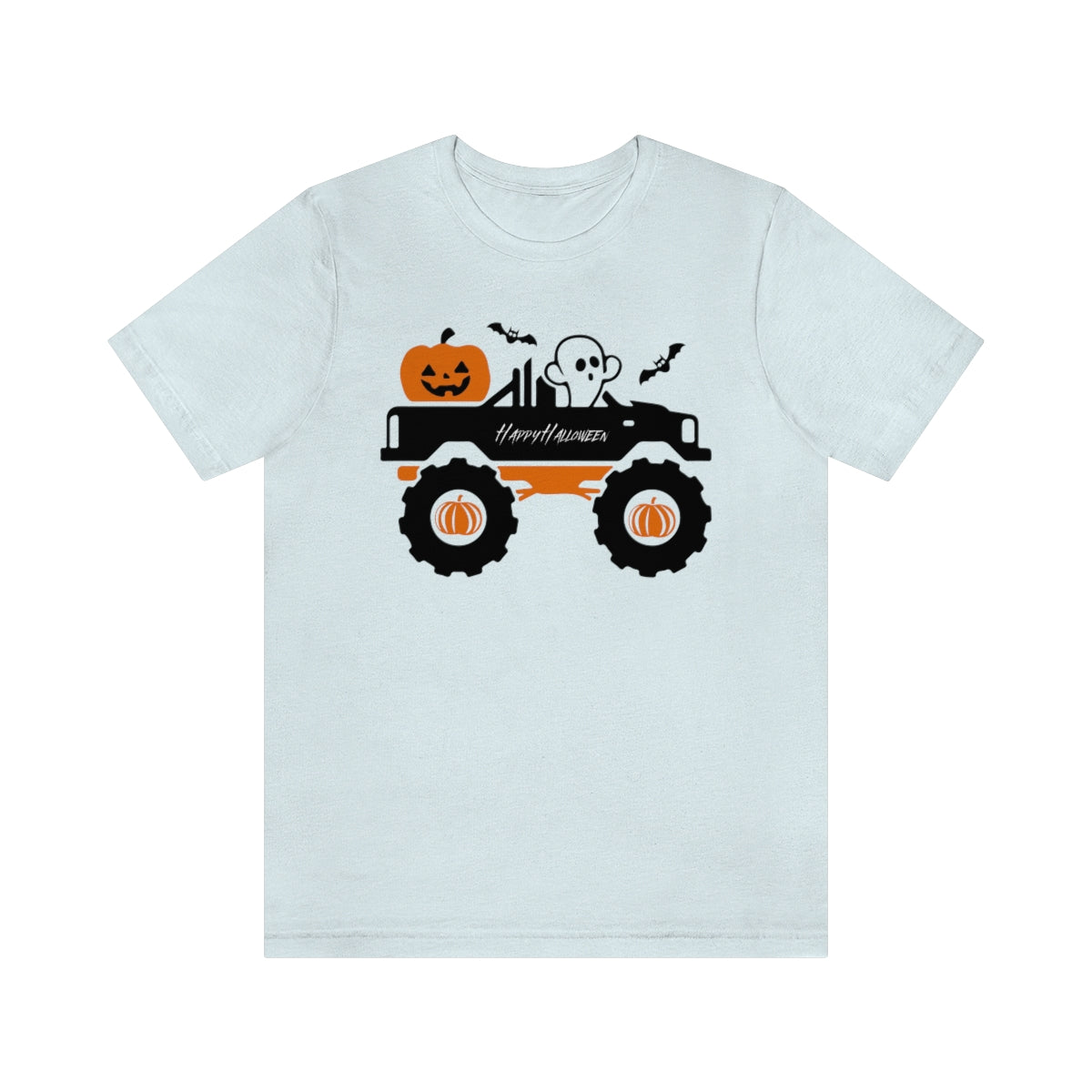 Big Rig Ghost Happy Halloween, Pumpkin Tshirt, Funny TShirt Design on Unisex Jersey Short Sleeve Tee