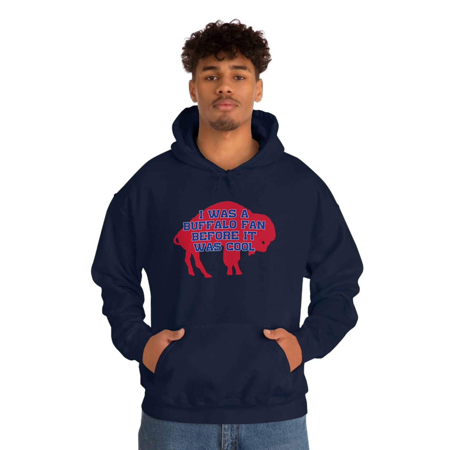 I Was a Buffalo Fan Before it was Cool Retro Red Logo Bills Mafia Football Hooded Sweatshirt