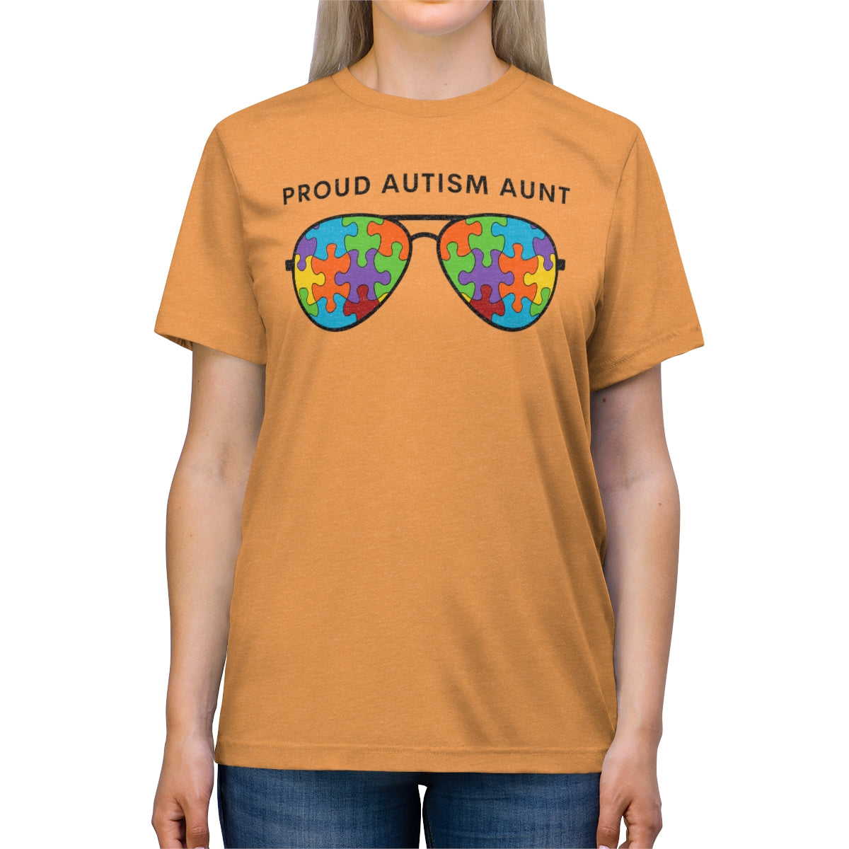 Proud Autism Aunt Sunglasses Tshirt