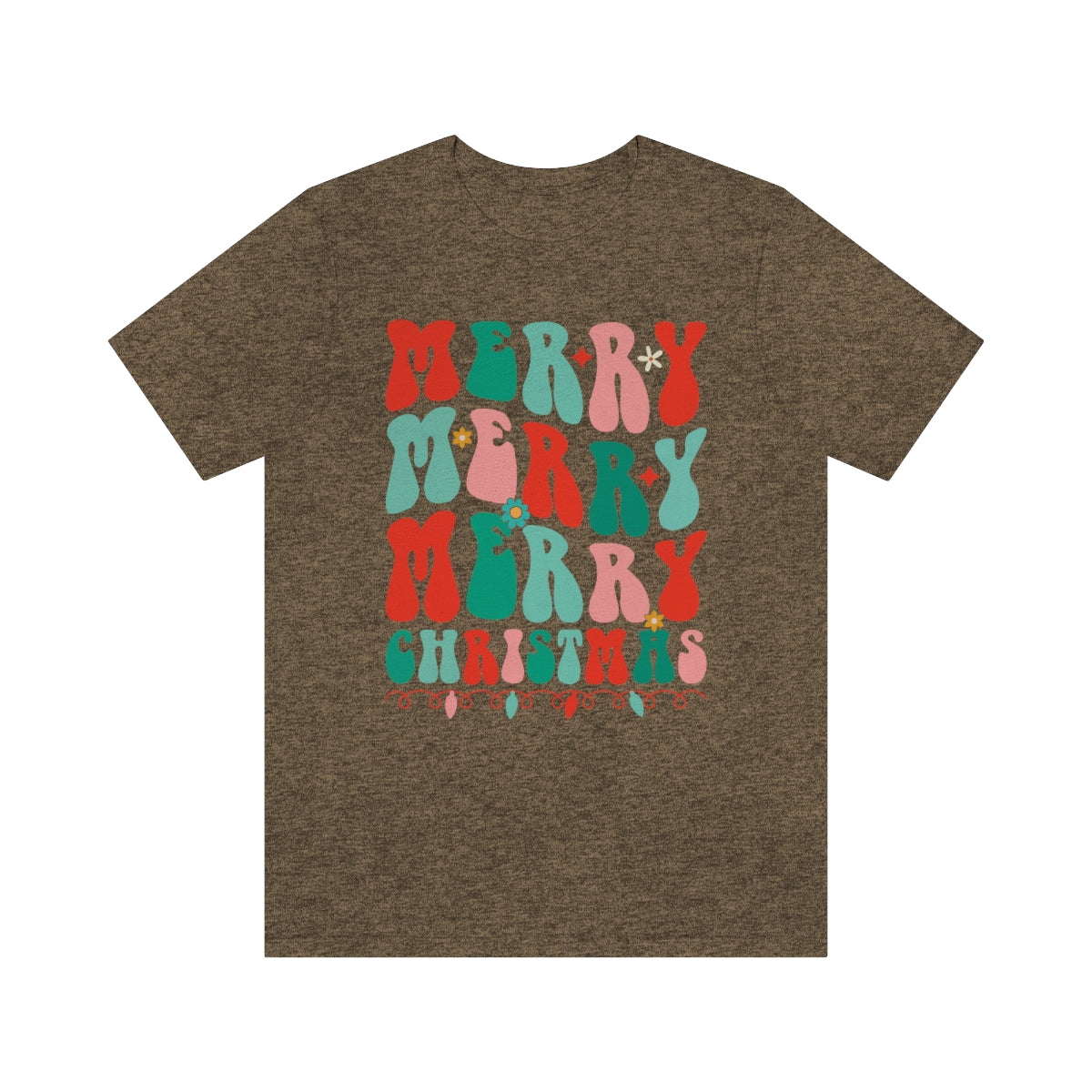 Retro Merry Merry Merry Christmas Xmas Holiday Tshirt