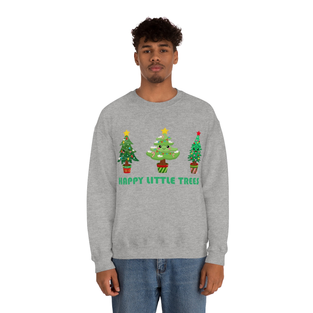 Cute Happy Little Christmas Xmas Trees Sweatshirt