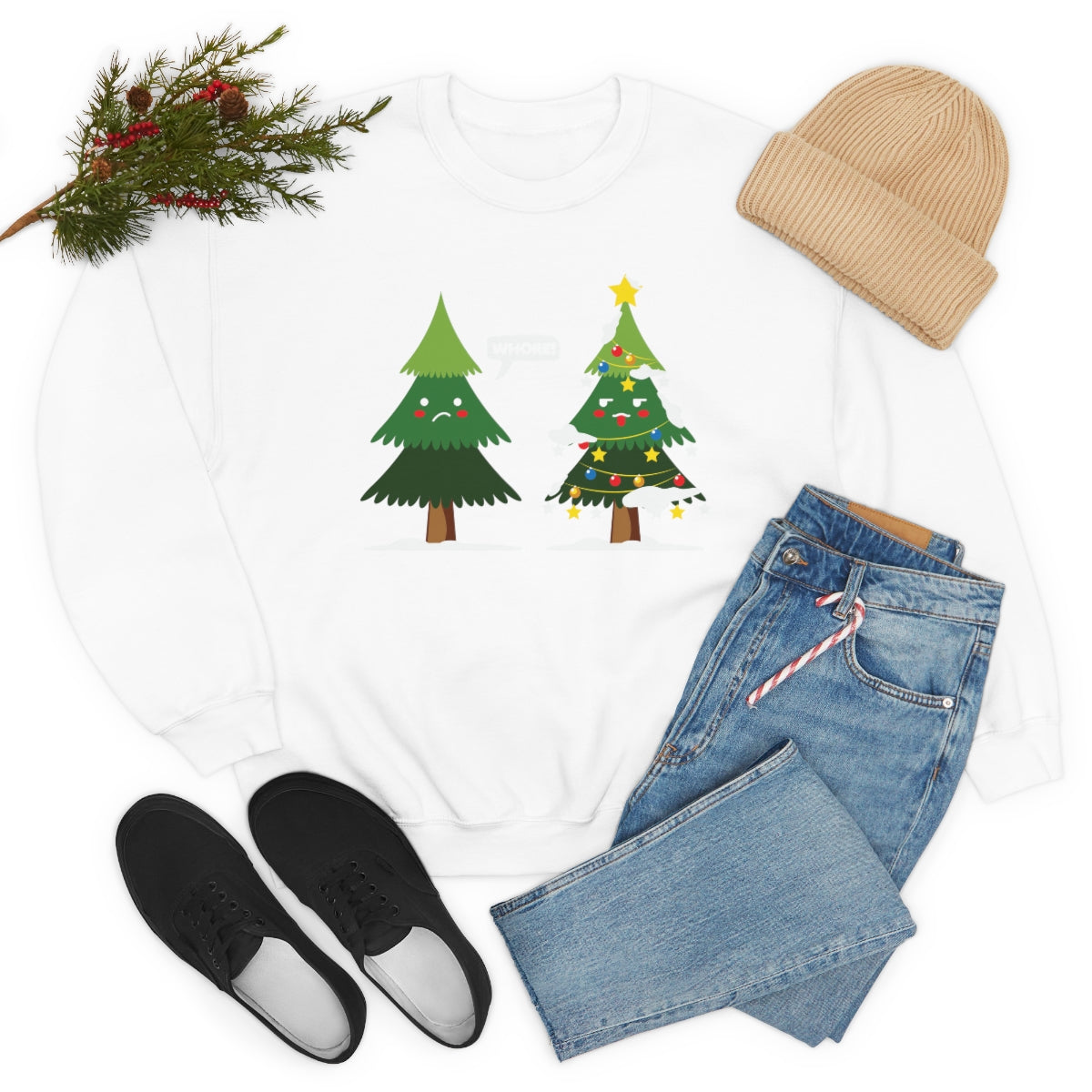 Funny Christmas Trees Cursing Xmas Sweatshirt