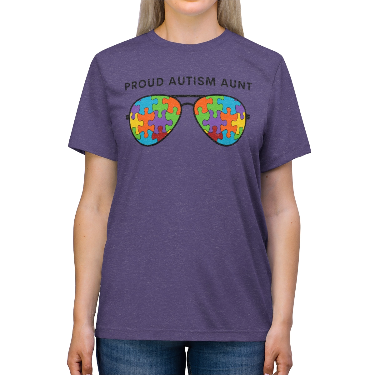 Proud Autism Aunt Sunglasses Tshirt