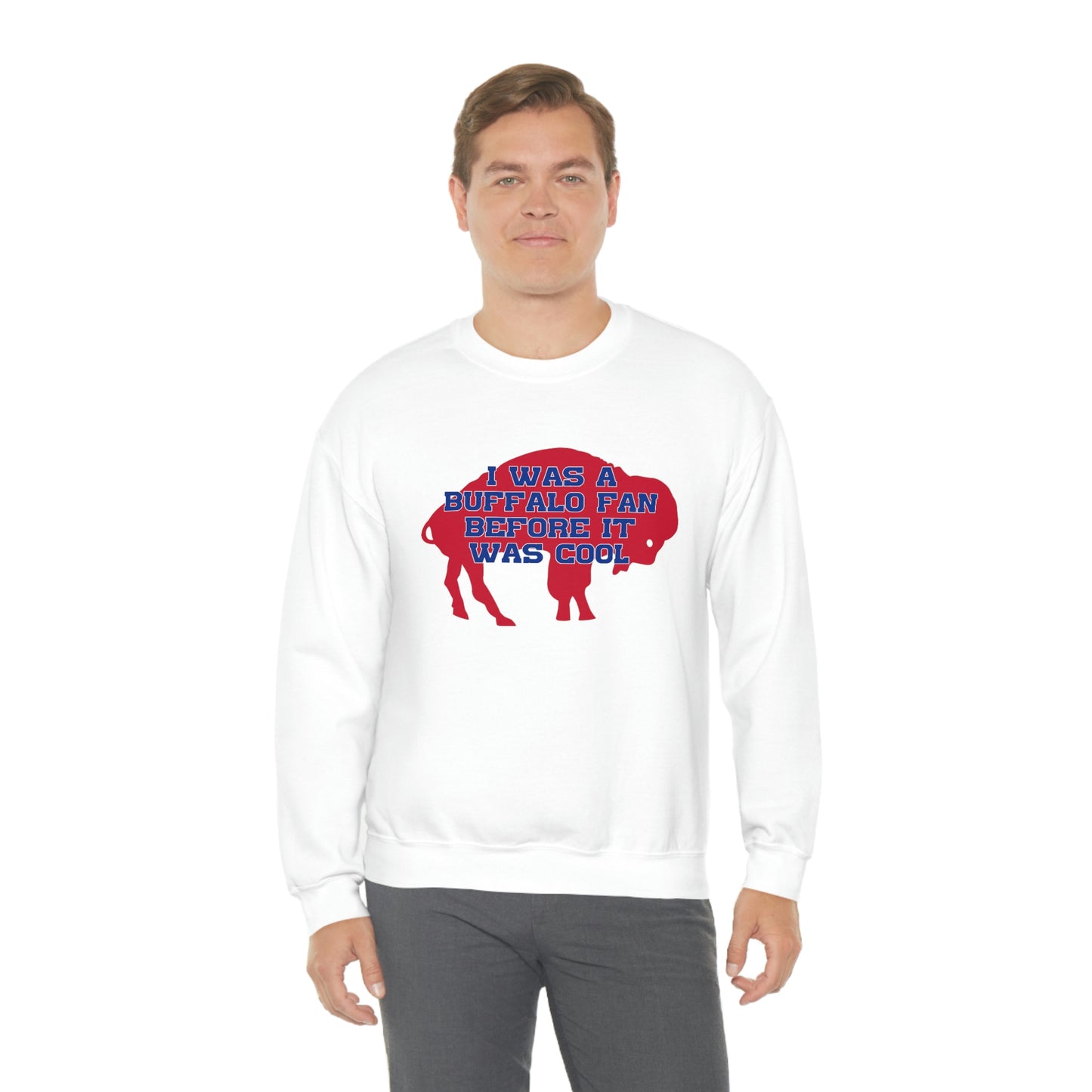 I Was a Buffalo Fan Before it was Cool Retro Red Logo Bills Mafia Football Crewneck Sweatshirt