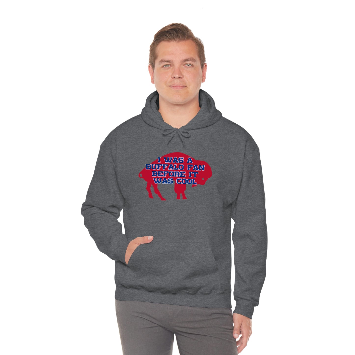 I Was a Buffalo Fan Before it was Cool Retro Red Logo Bills Mafia Football Hooded Sweatshirt