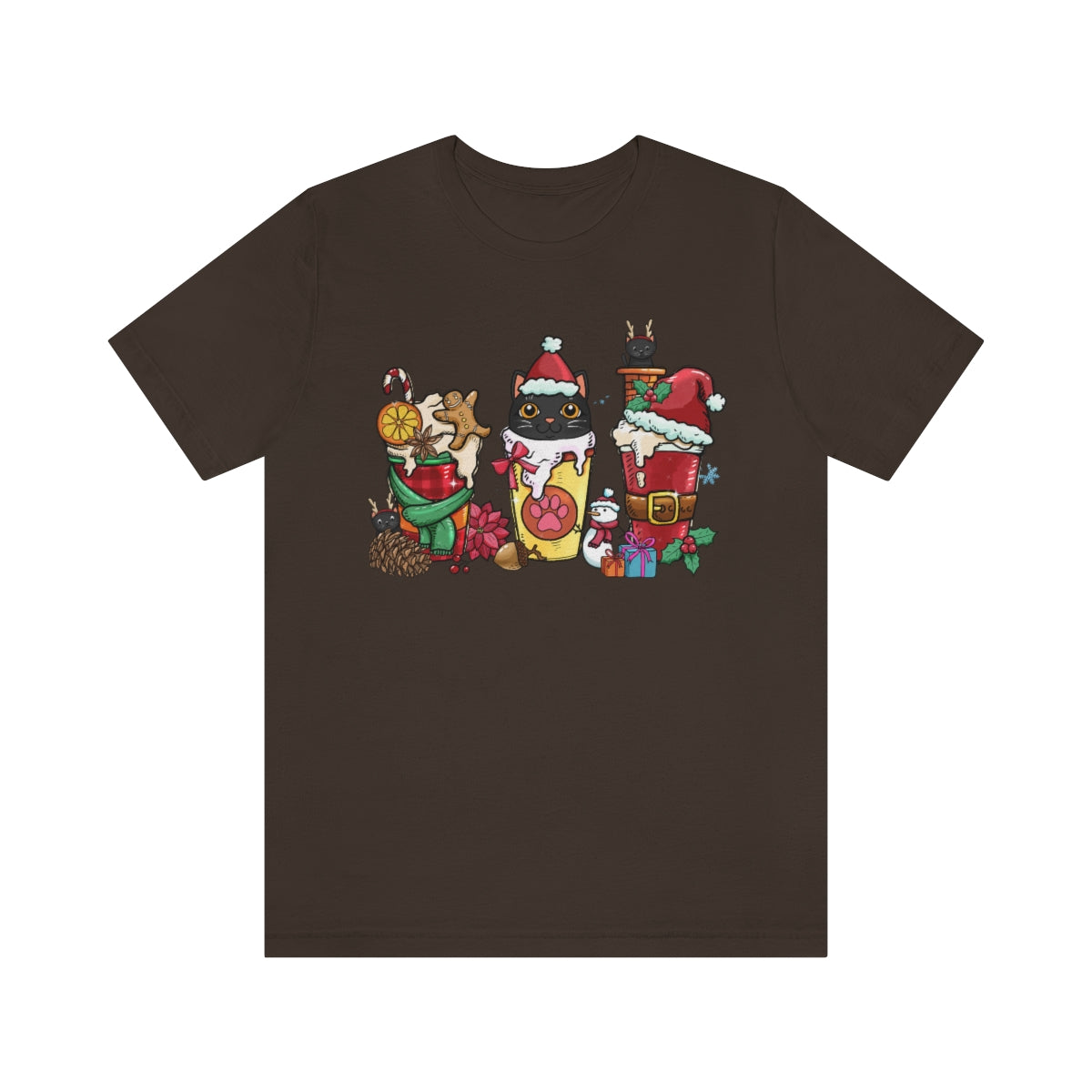 Black Cat Christmas Coffee Xmas Tshirt