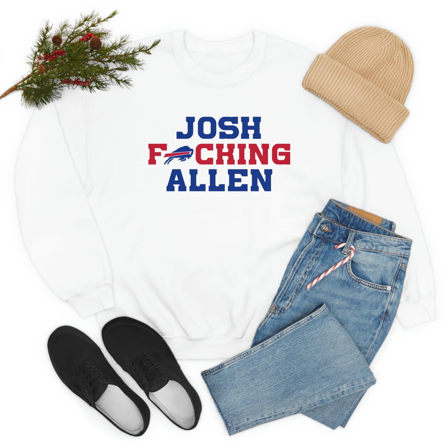 Josh Freaking Allen Bills Mafia #17 Buffalo Bills Football Crewneck Sweatshirt