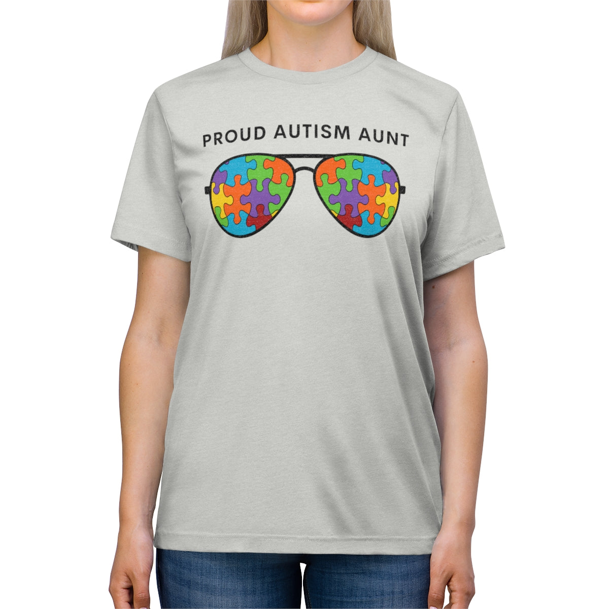 Proud Autism Aunt Sunglasses Tshirt