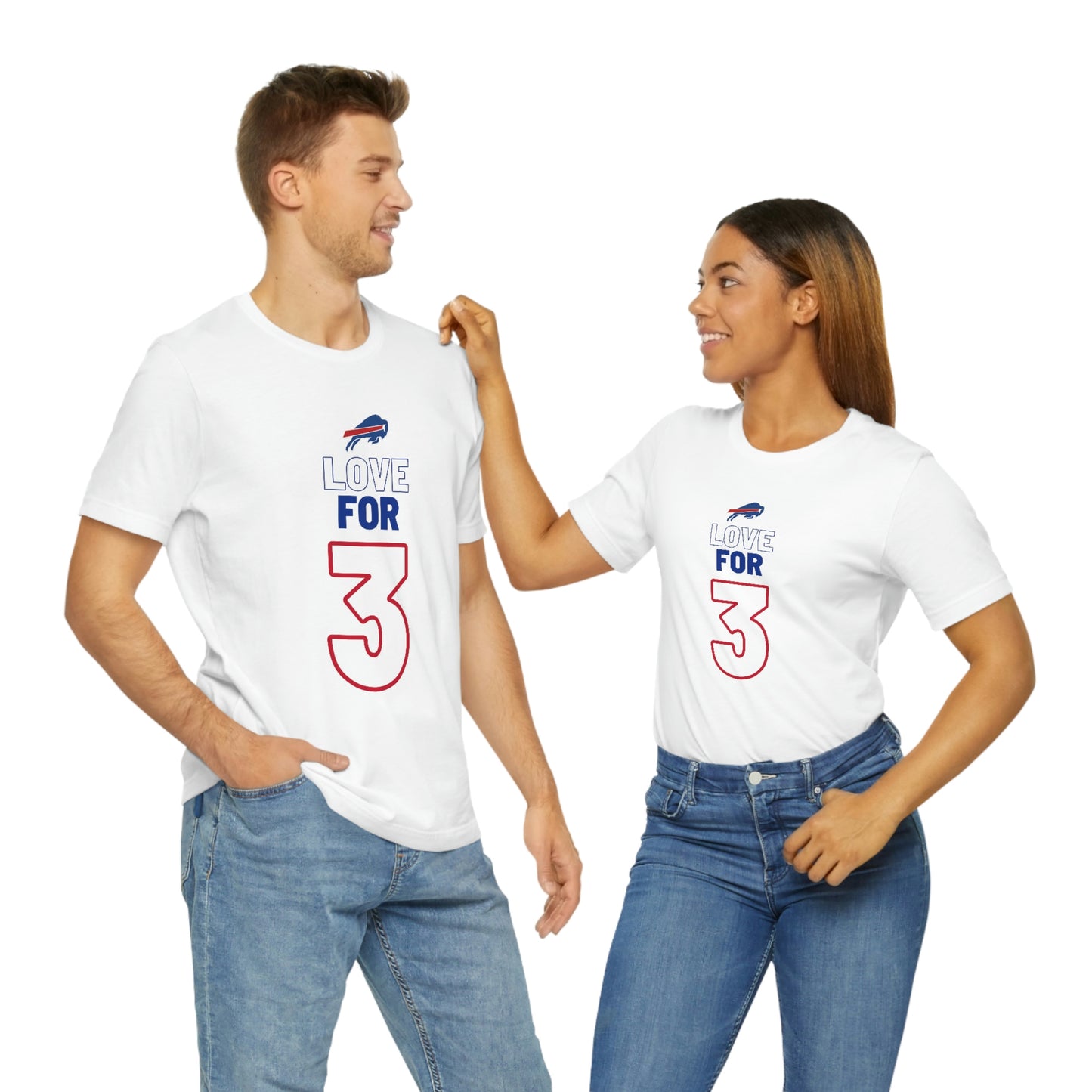 Love for #3 Damar Hamlin Supporter Unisex Jersey Short Sleeve Tee