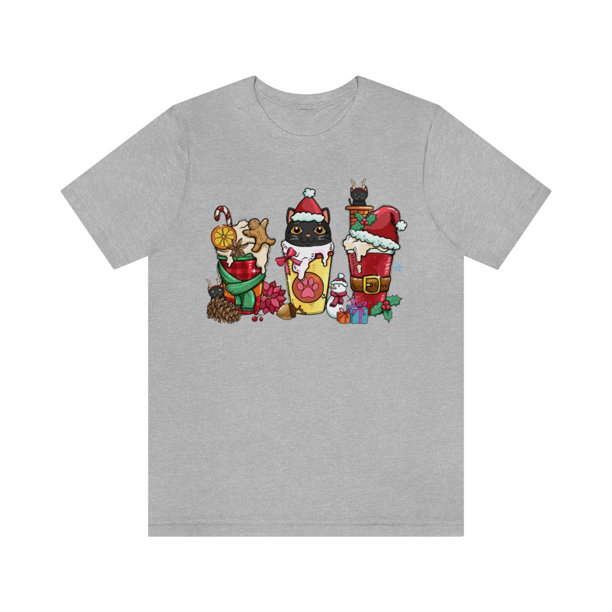 Black Cat Christmas Coffee Xmas Tshirt