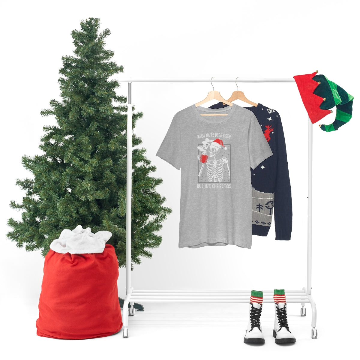 When You're Dead Inside Skeleton Christmas Tshirt