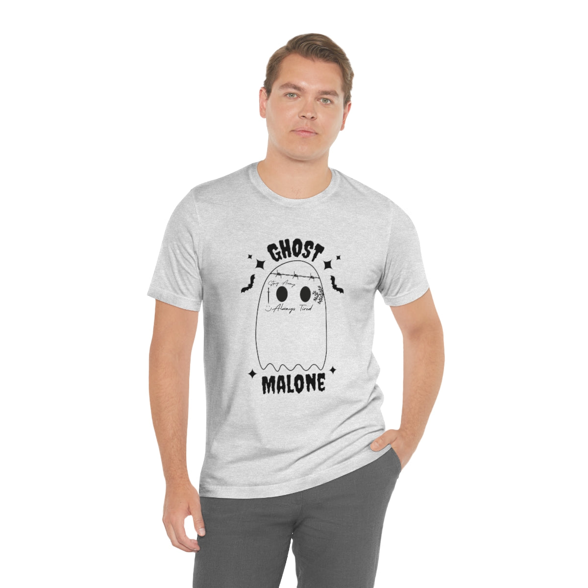 Ghost Malone Cool Halloween Tshirt, Funny Halloween T-Shirt Design on Unisex Jersey Short Sleeve Tee