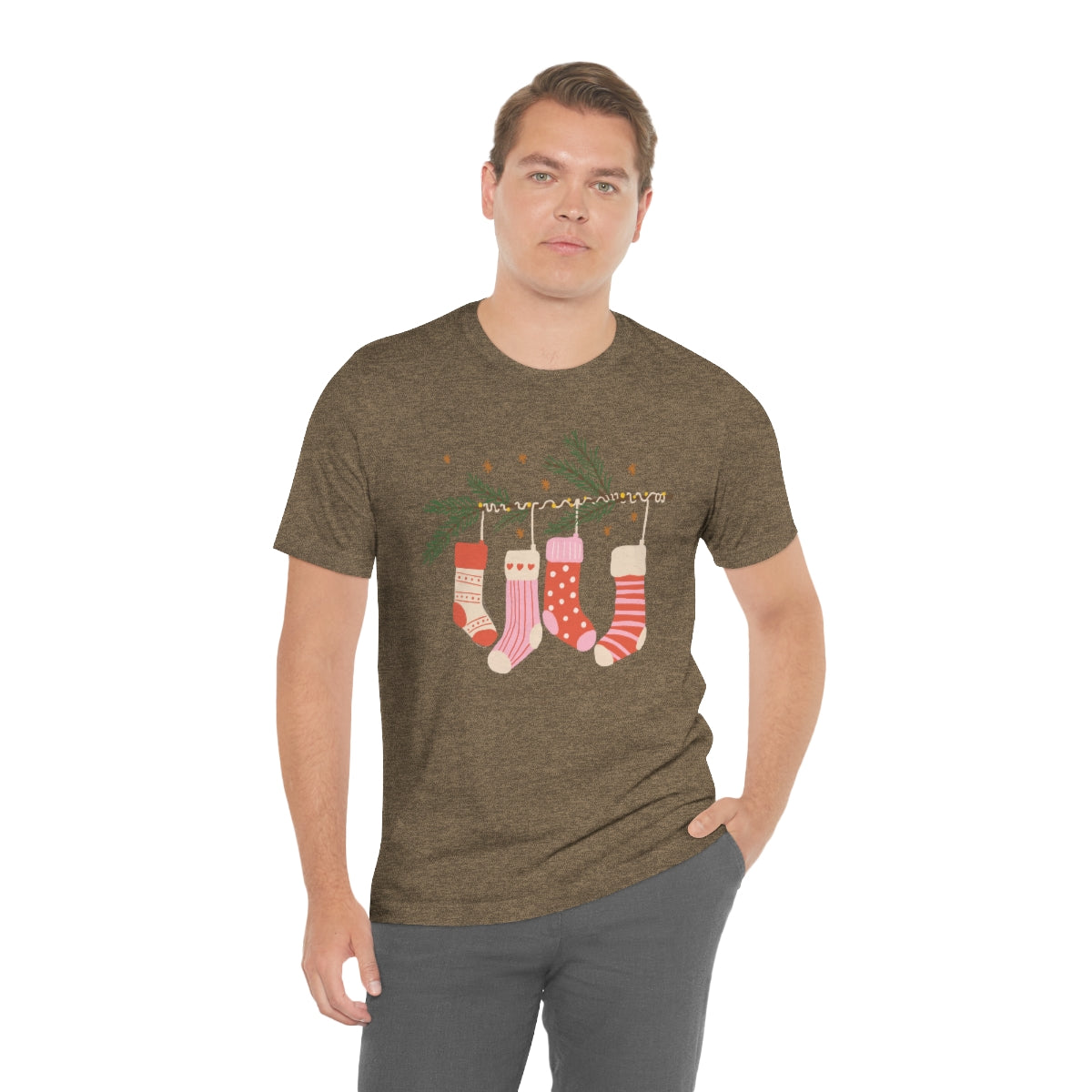 Be Merry & Bright Stockings Christmas Tshirt