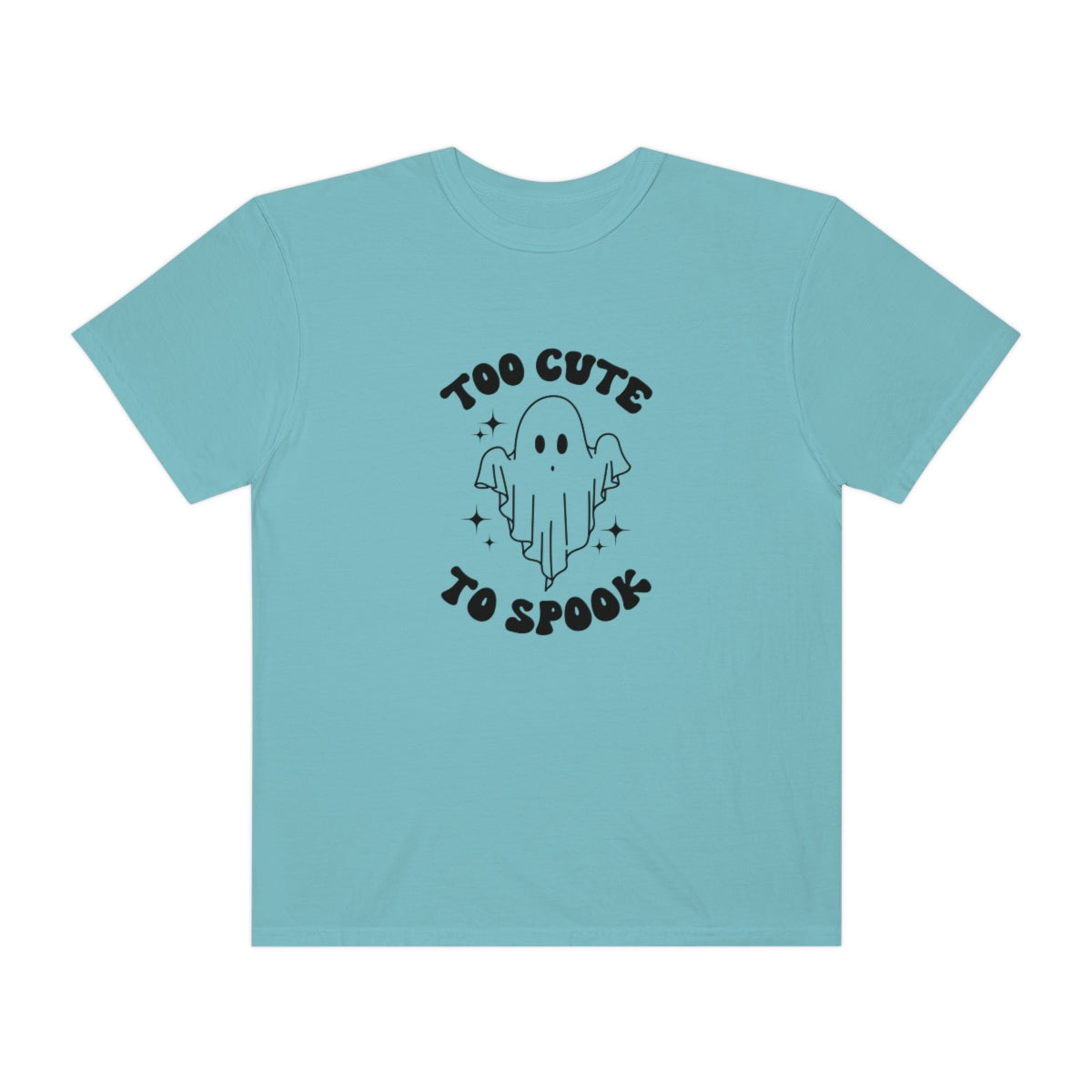 Too Cute to Spook Ghost Halloween Tshirt Design on Unisex Garment-Dyed T-shirt