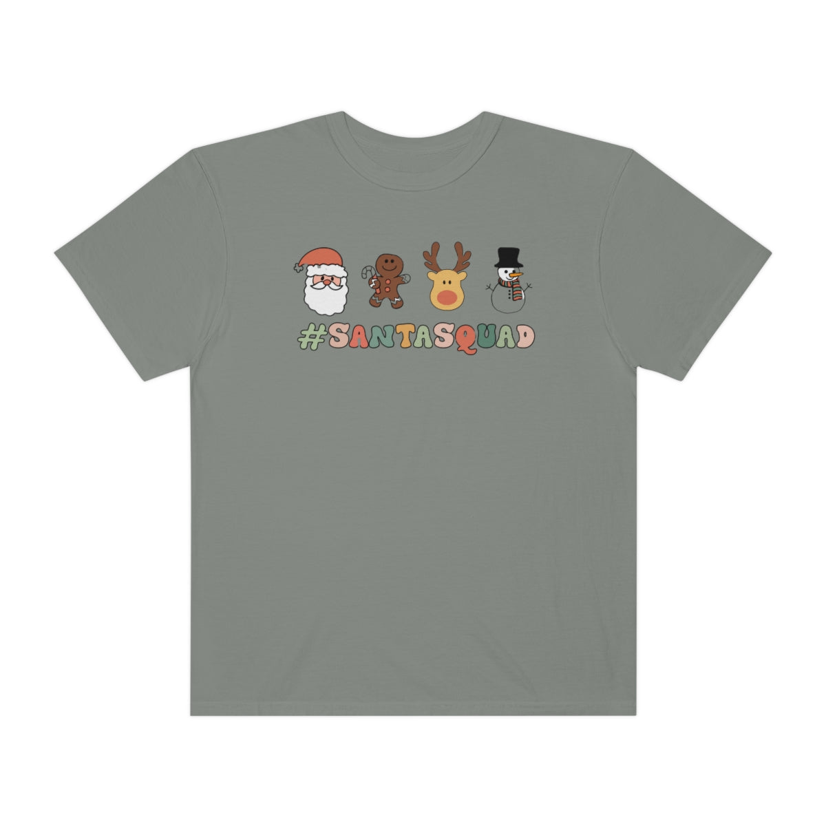 #santasquad Cute Retro Santa Reindeer Snowman Christmas Tshirt