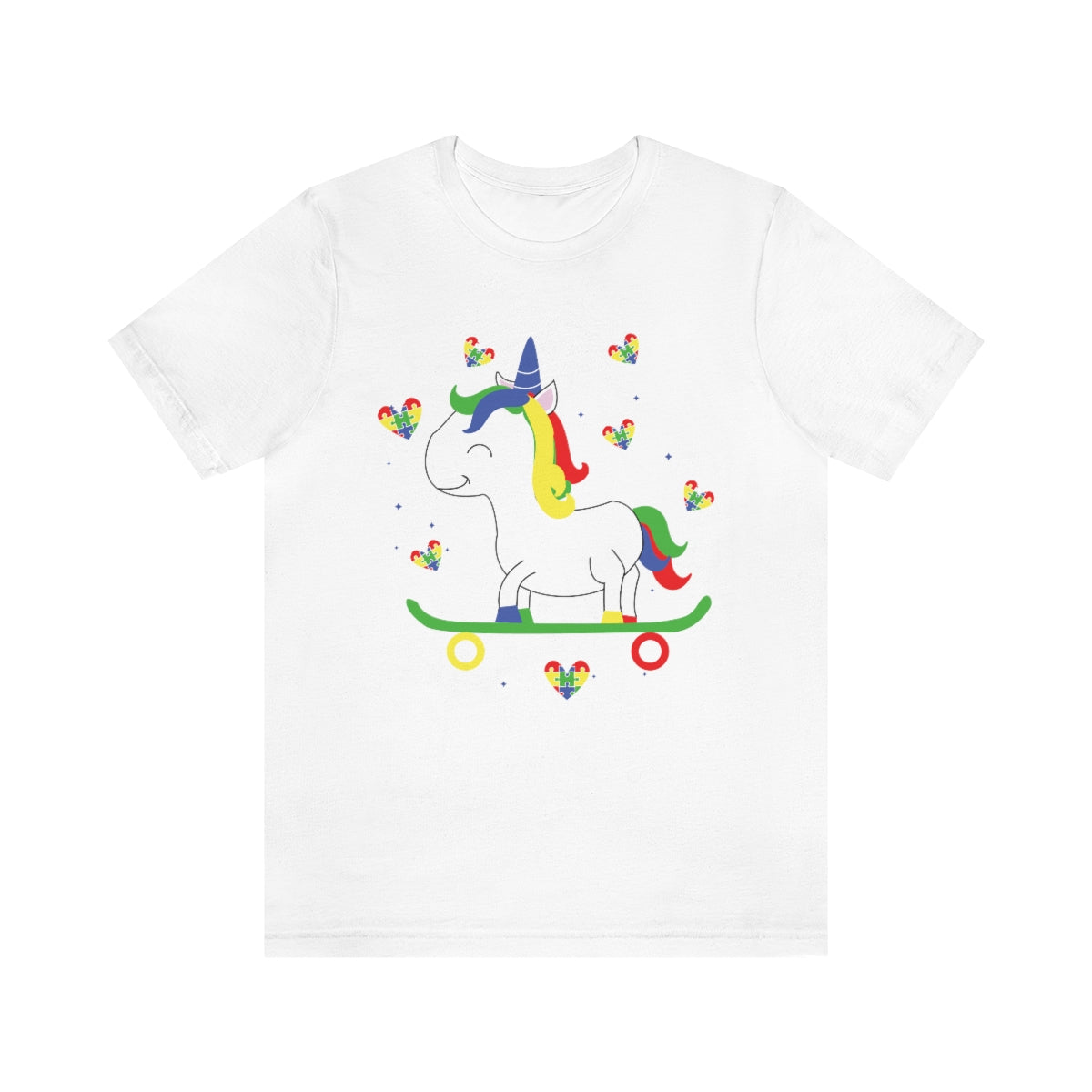 Cute Skateboarding Unicorn Autism Awareness Tshirt