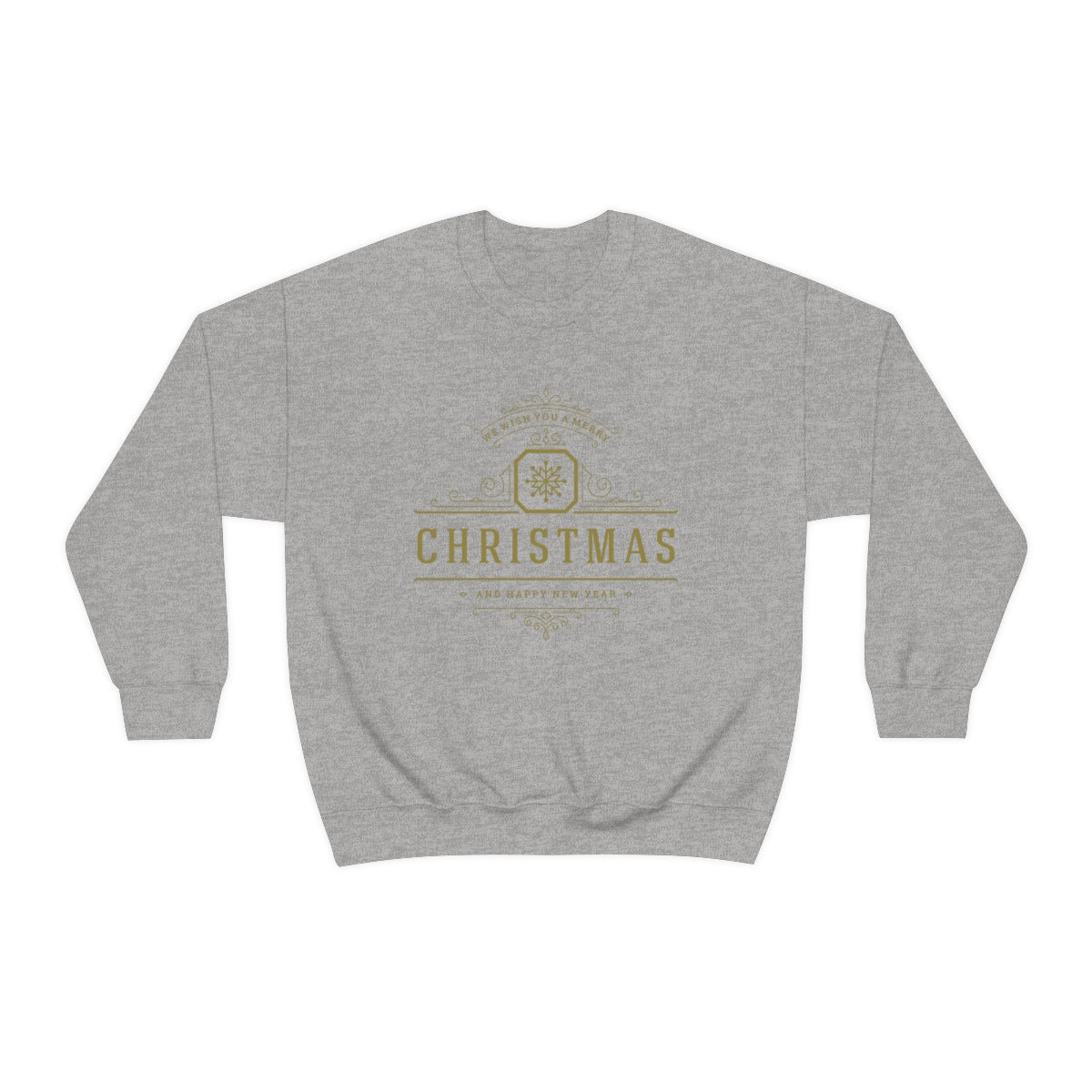 Wish You a Merry Christmas Snowflake Gold Sweatshirt