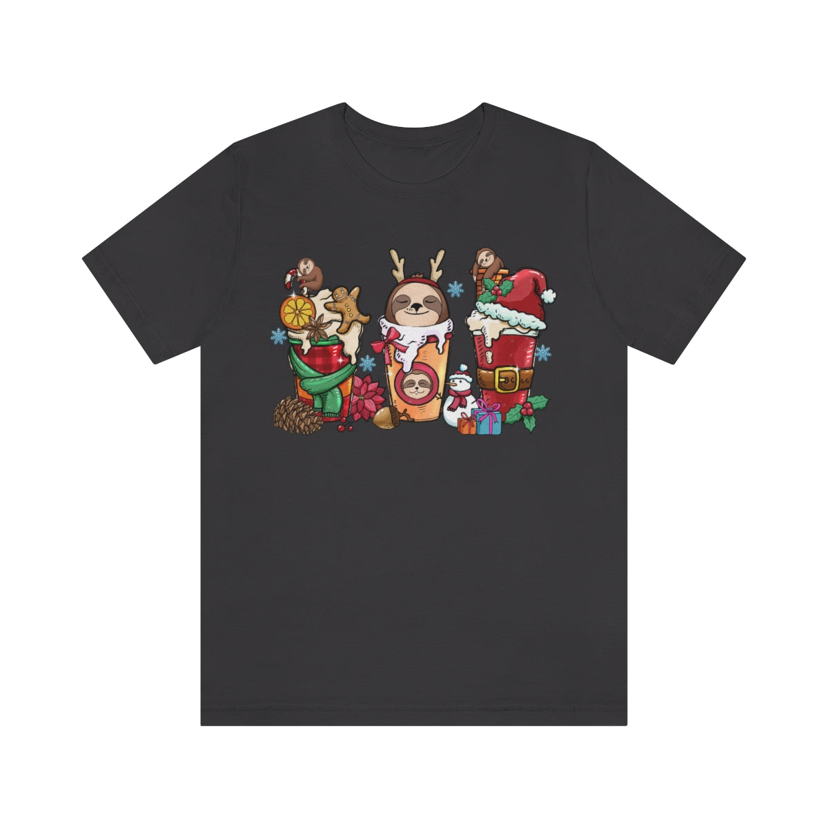 Cute Sloth Christmas Coffee Cup Xmas Tshirt