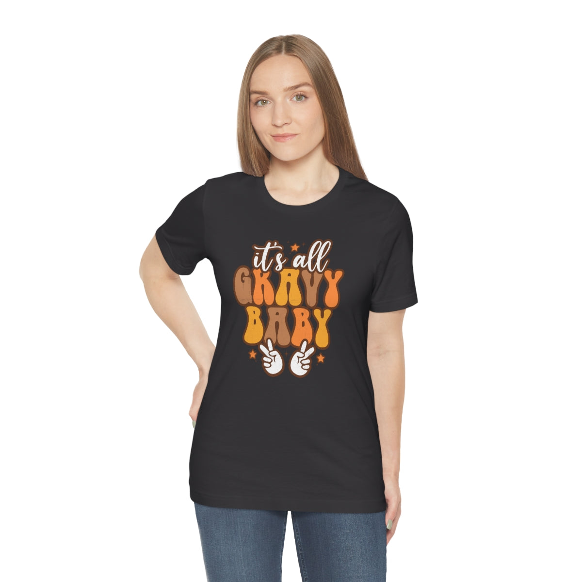 It's All Gravy Baby Thanksgiving Teeshirt on Unisex Jersey Short Sleeve Tee