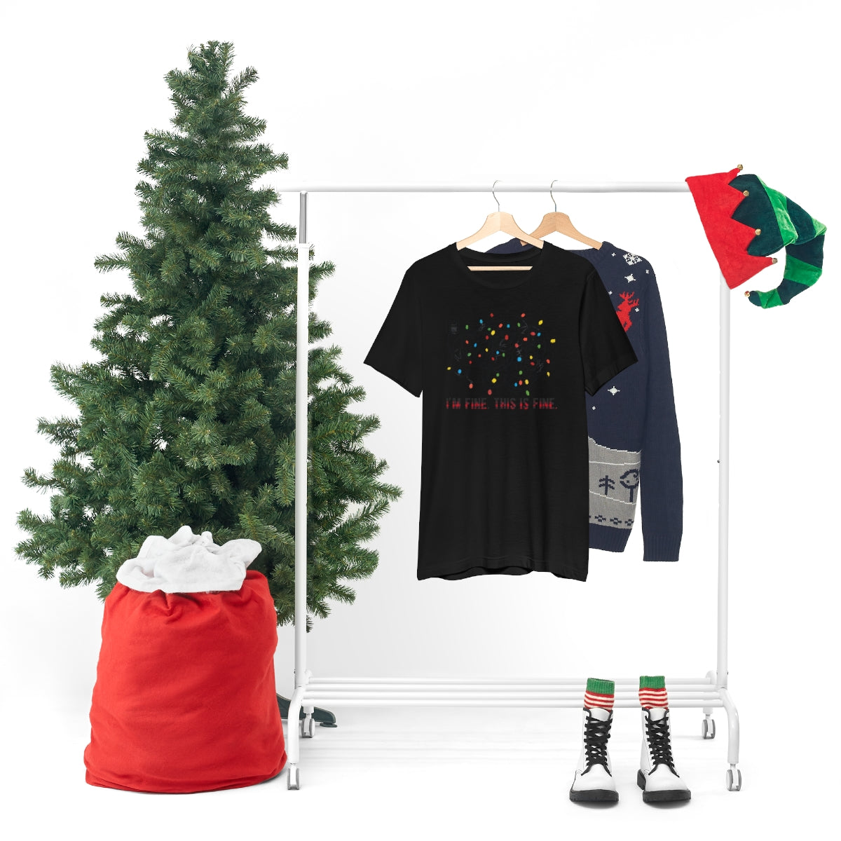 I'm Fine, This is Fine Christmas Lights ChristmasTshirt