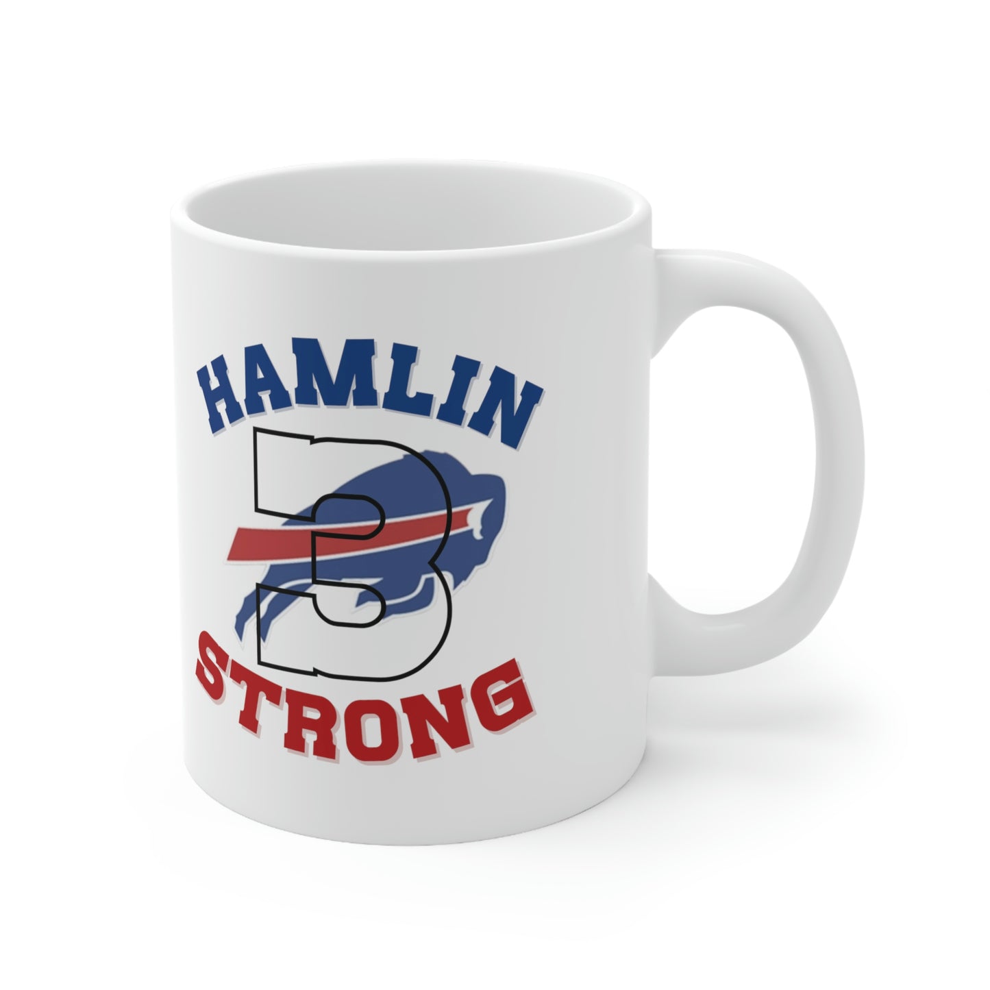 Hamlin Strong #3 Buffalo Bills Logo Damar Hamlin Support Ceramic Mug 11oz