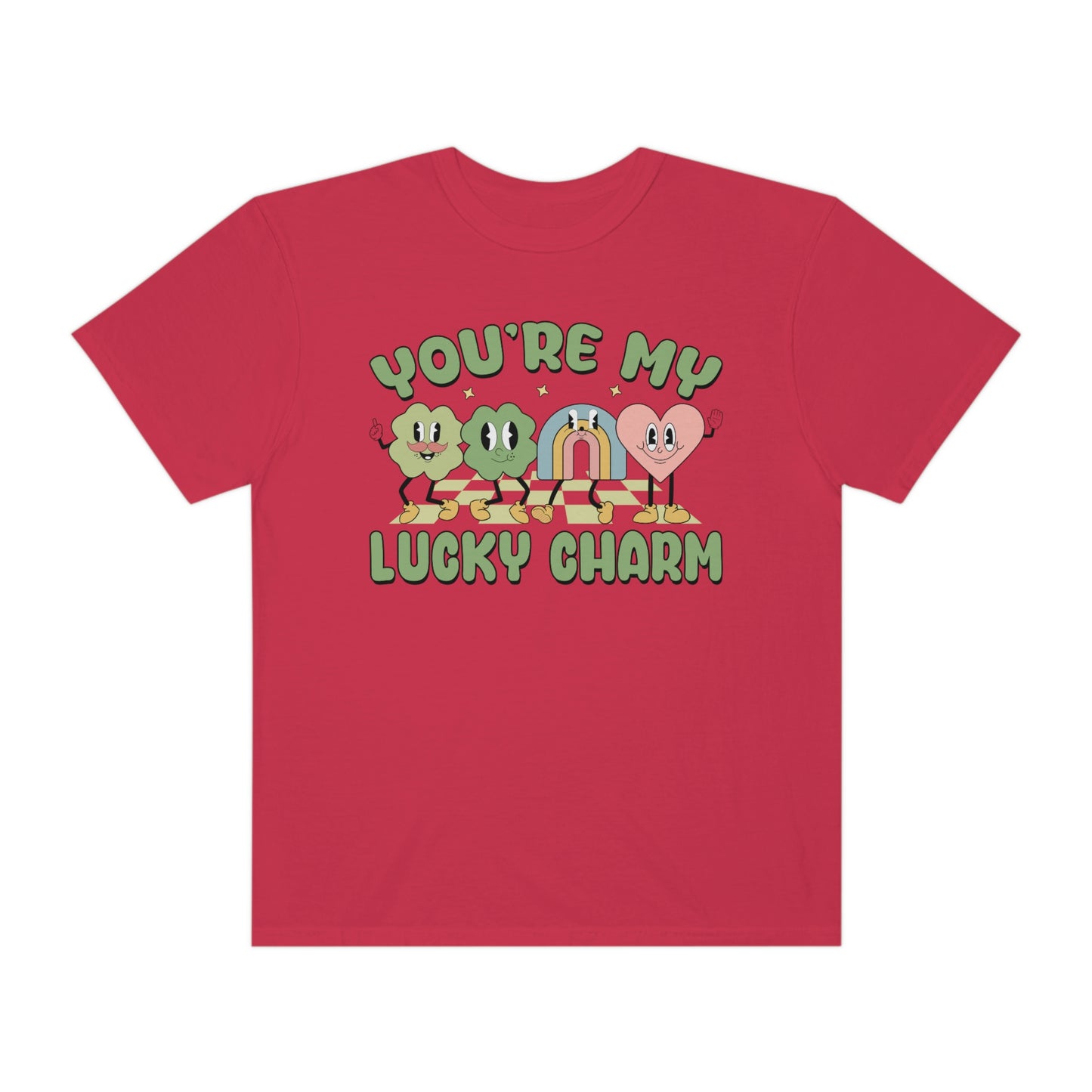 Retro Lucky Charm Rainbow Shamrock St. Pattys Day Tshirt