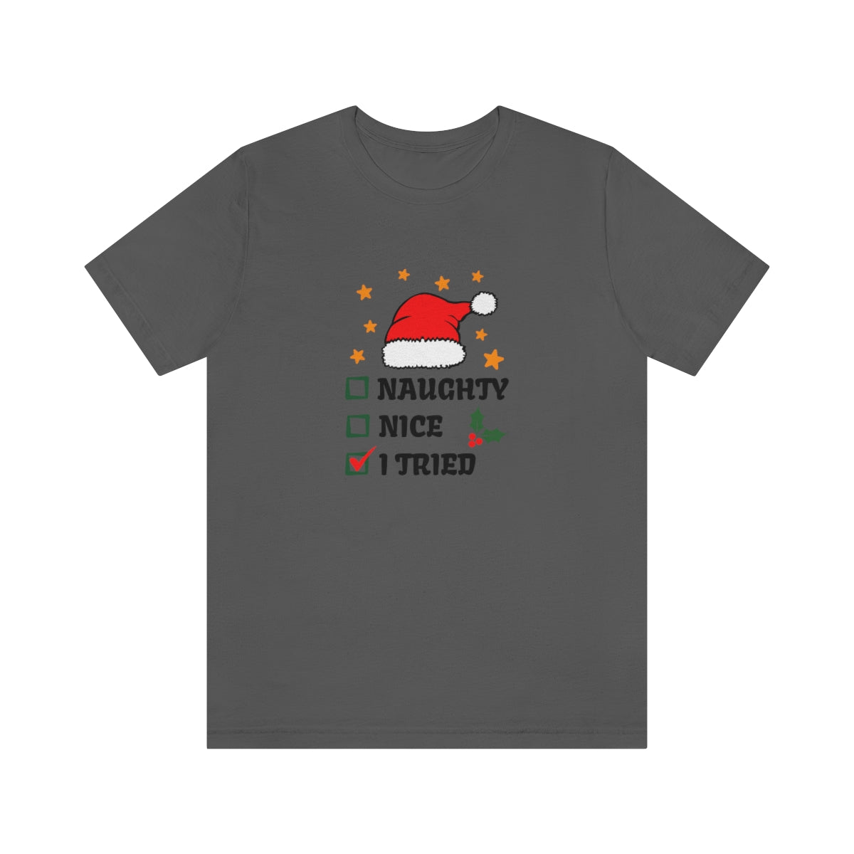 Naughty Nice I Tried Christmas Tshirt