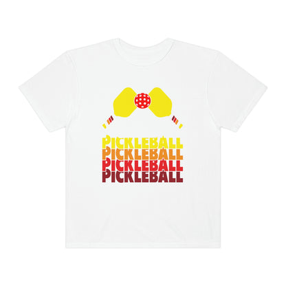 Pickleball Rackets Cool Yellow Retro Design Tshirt