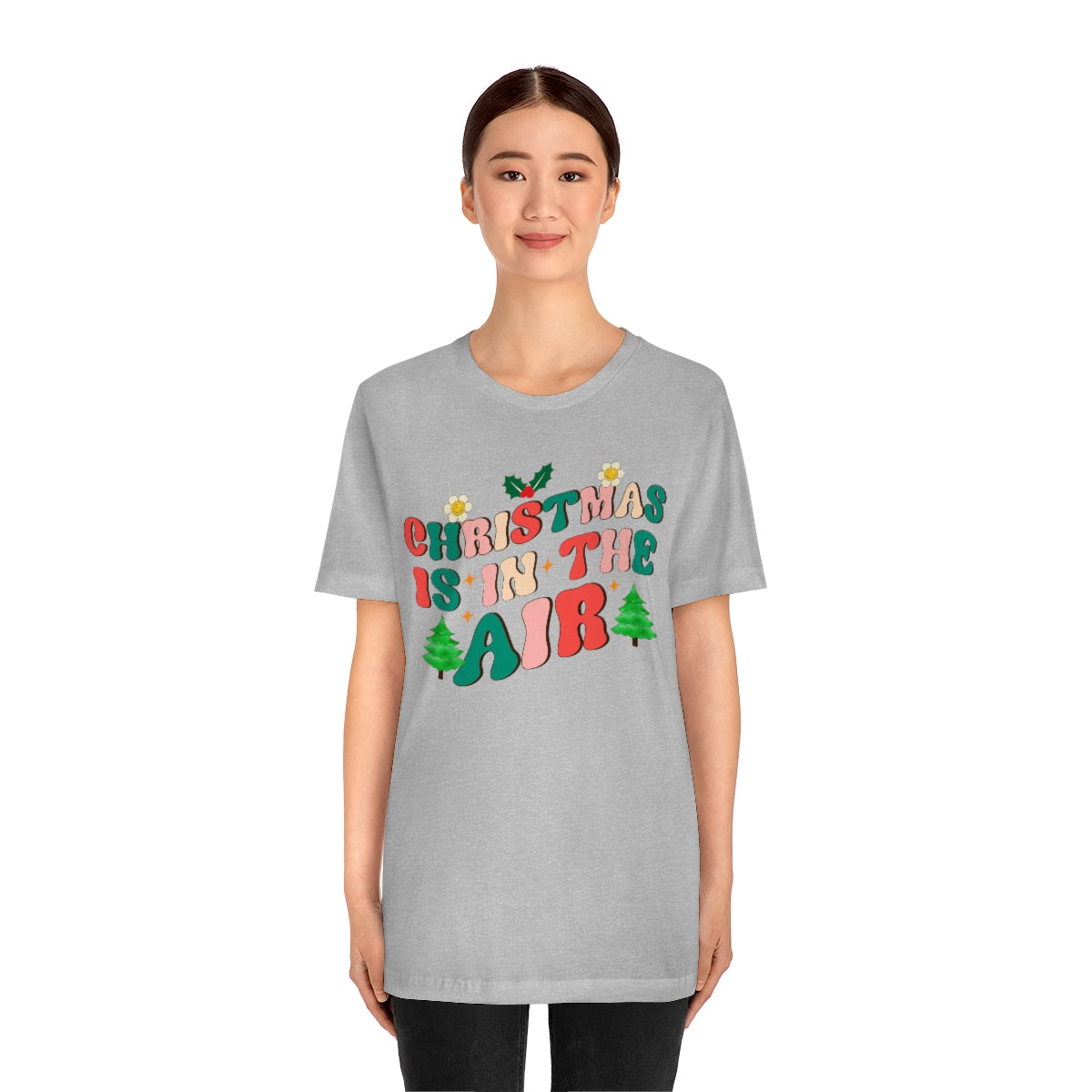 Retro Christmas is in the Air Cute Xmas Trees Holiday Tshirt