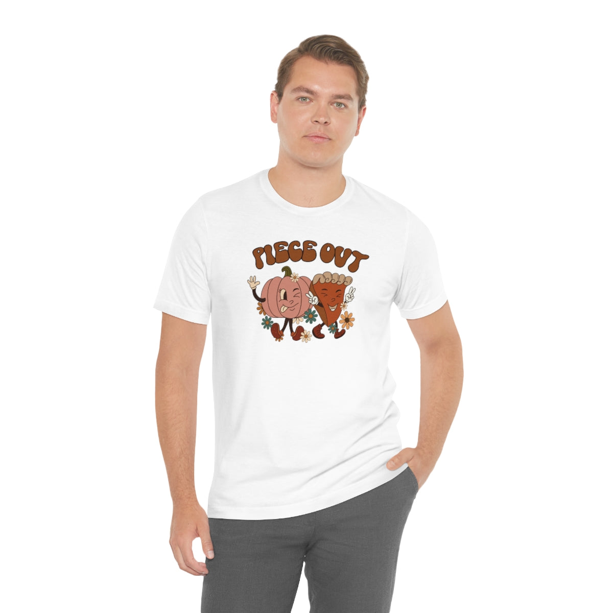 Piece Out Pie Inspired Thanksgiving Teeshirt on Unisex Jersey Short Sleeve Tee