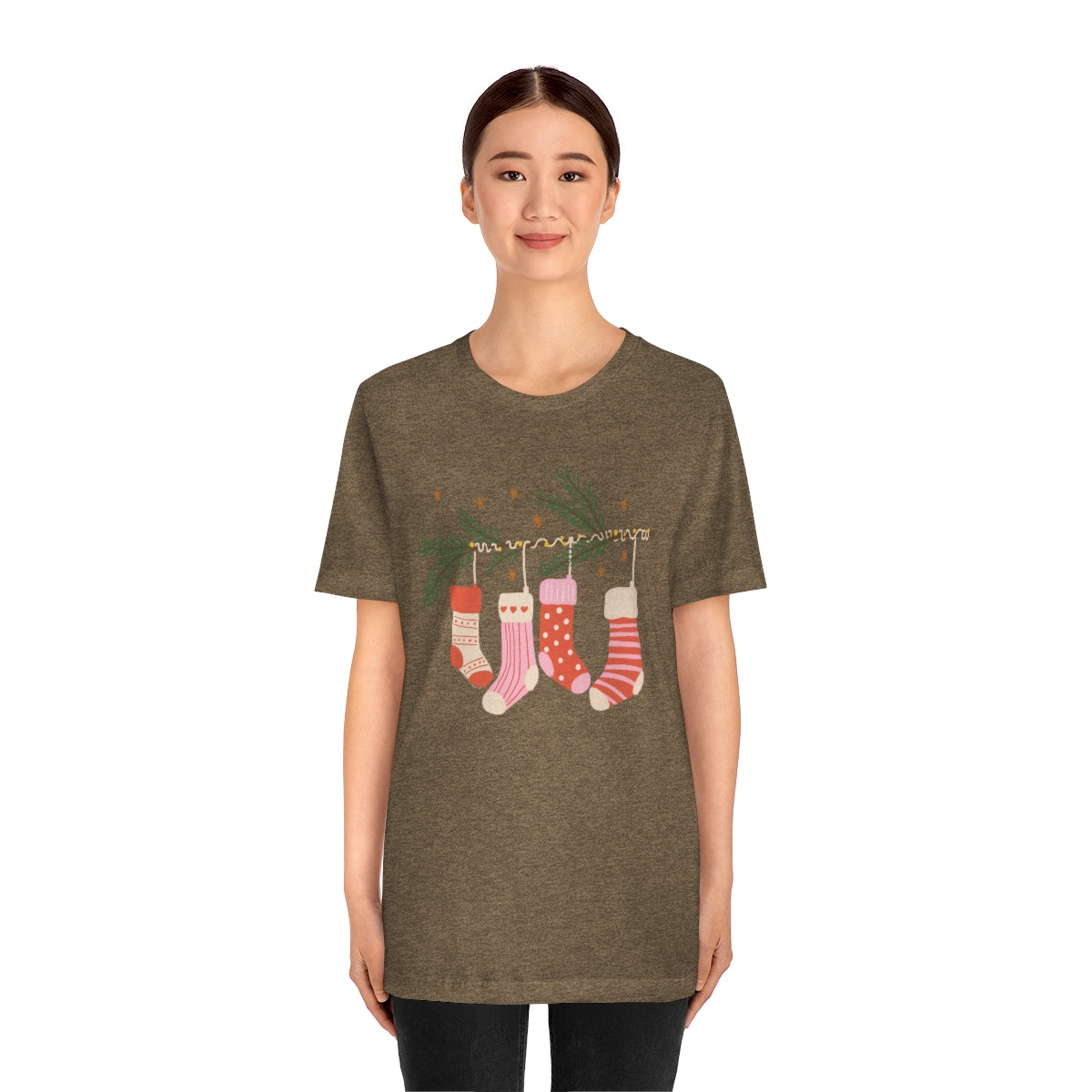 Be Merry & Bright Stockings Christmas Tshirt