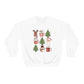 Cute Snowman Santa Reindeer Christmas Xmas Holiday Sweatshirt