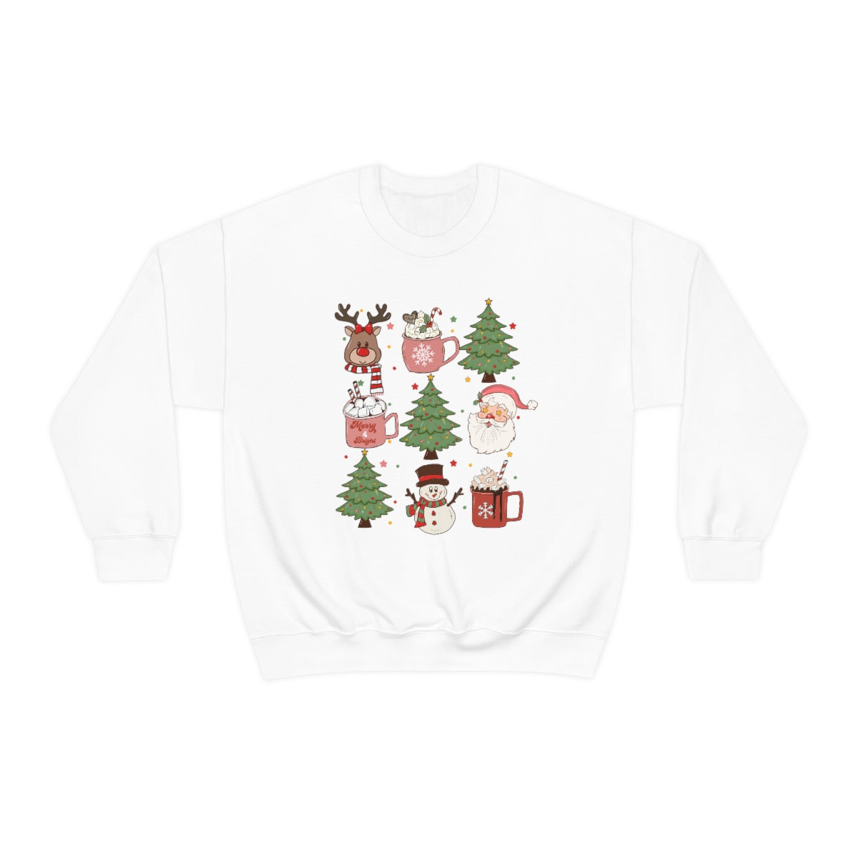 Cute Snowman Santa Reindeer Christmas Xmas Holiday Sweatshirt