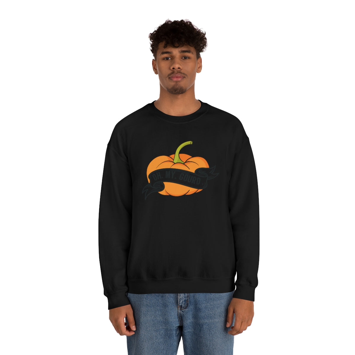 Oh My Gourd! Thanksgiving Pumpkin Sweatshirt Design on Unisex Heavy Blend™ Crewneck Sweatshirt