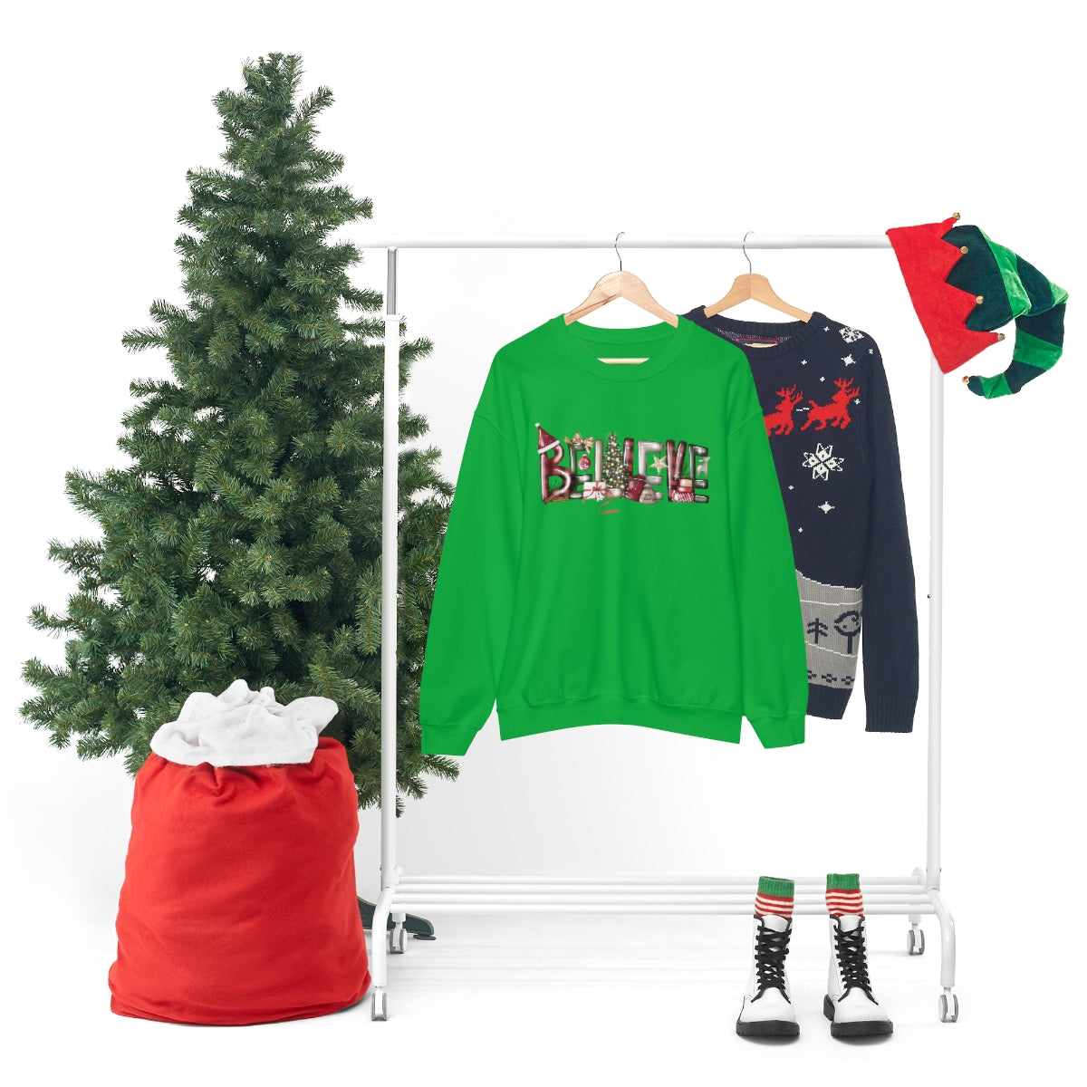 Believe Christmas Magic Xmas Holiday Sweatshirt