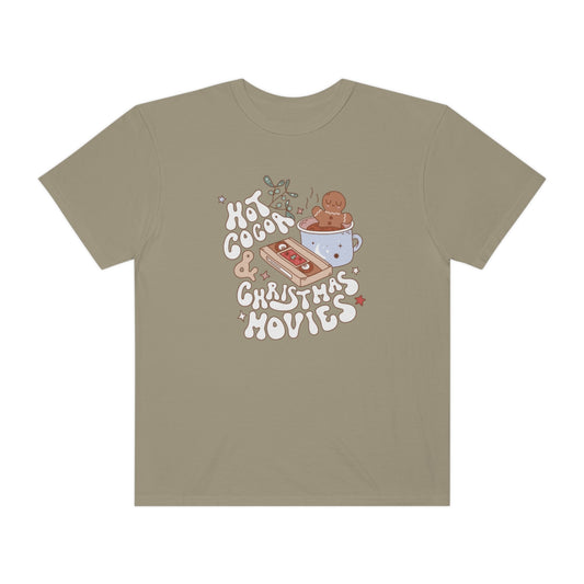 Hot Cocoa & Christmas Movies Groovy Retro Christmas TeeShirt