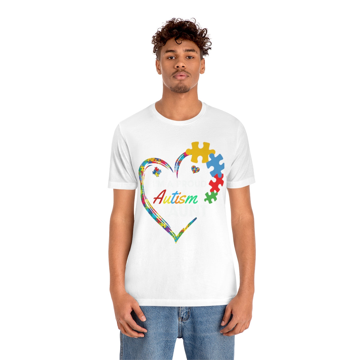 Proud Autism Aunt Heart Puzzle Pieces Tshirt