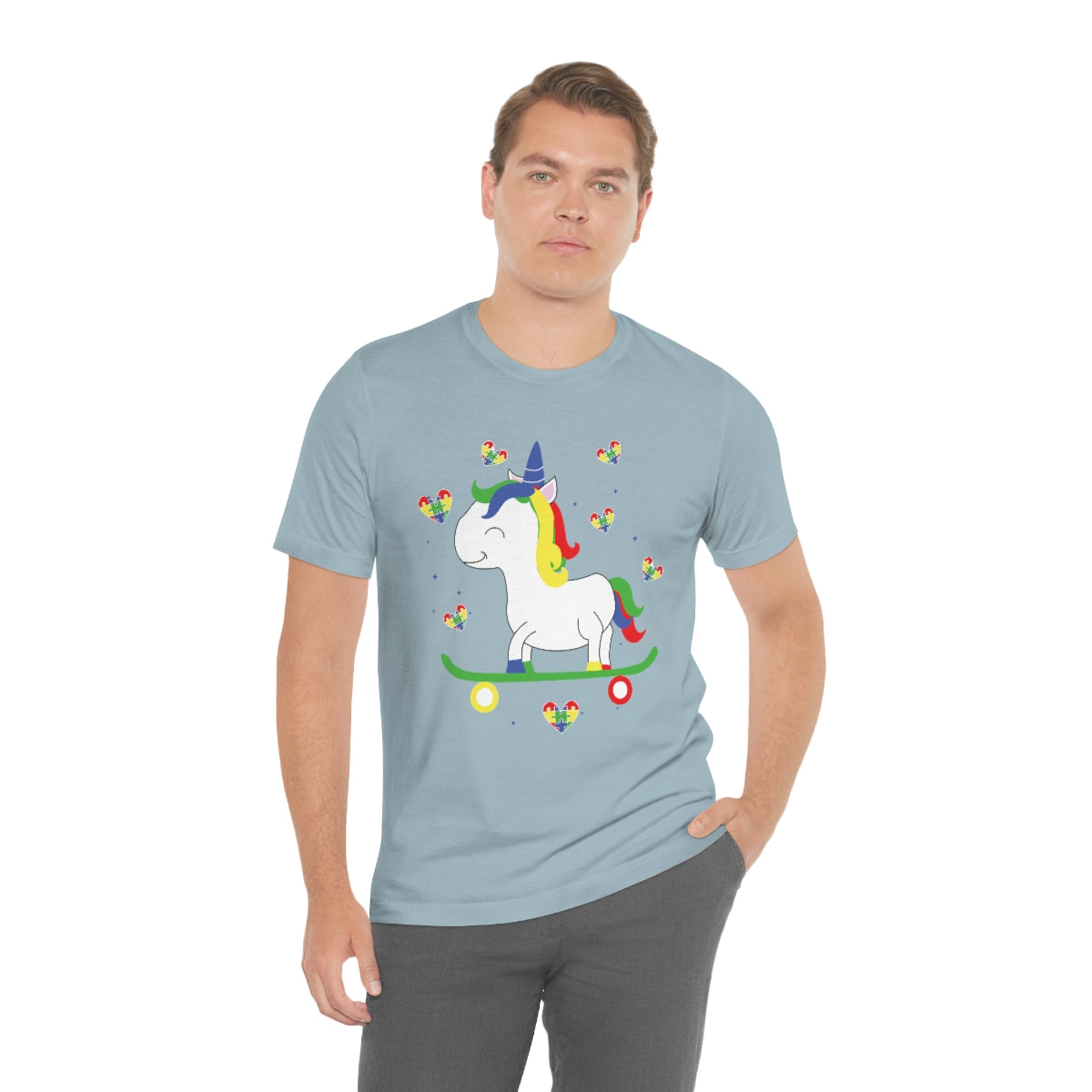 Cute Skateboarding Unicorn Autism Awareness Tshirt