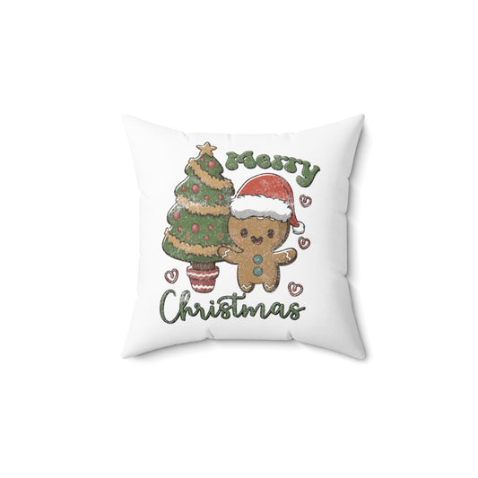 Merry Christmas Cute Gingerbread Man Cookie Christmas Pillow