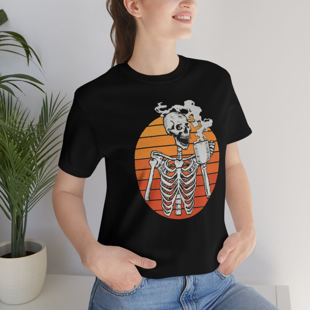 Dead Inside but Caffeinated Skeleton Halloween TShirt